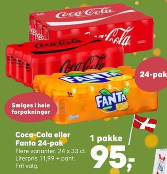 SuperBrugsen Coca-Cola eller Fanta 24-pak tilbud