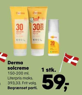 SuperBrugsen Derma solcreme 150-200 ml tilbud