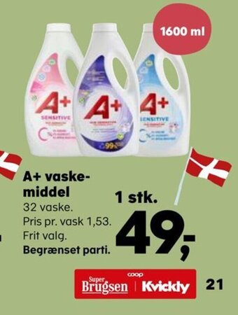SuperBrugsen A+ Vaskemiddel tilbud