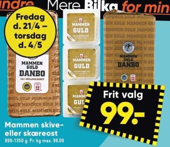 Bilka Mammen skive-eller skæreost tilbud