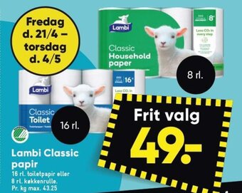 Bilka Lambi Classic papir tilbud