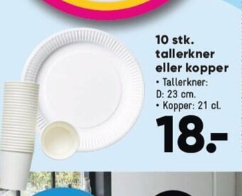10 stk. tallerkner eller kopper