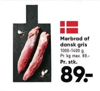 Bilka Mørbrad af dansk gris 1000-1400 g tilbud