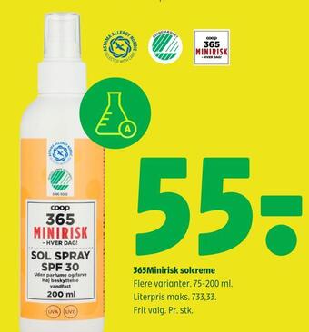 Coop 365 365minirisk solcreme tilbud