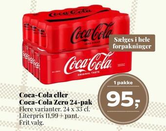 Dagli'Brugsen Coca-cola eller coca-cola zero 24-pak tilbud