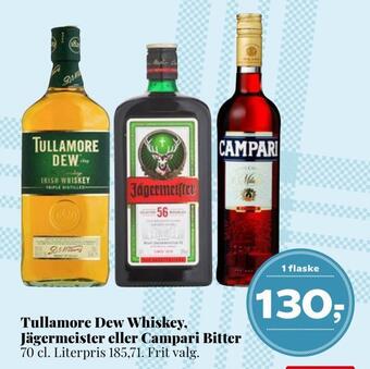 Dagli'Brugsen Tullamore dew whiskey, jägermeister eller campari bitter tilbud