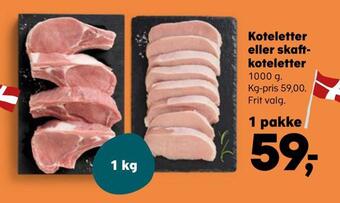 Kvickly Koteletter eller skaftkoteletter tilbud