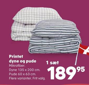 Kvickly Printet dyne og pude tilbud