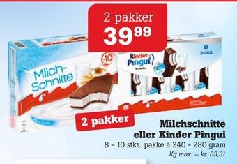 Poetzsch Padborg Milchschnitte eller kinder pingui tilbud