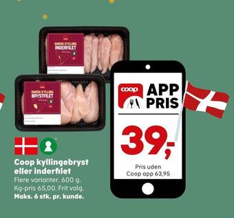 Kvickly Coop kyllingebryst eller inderfilet tilbud