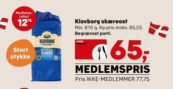 Kvickly Klovborg skæreost tilbud