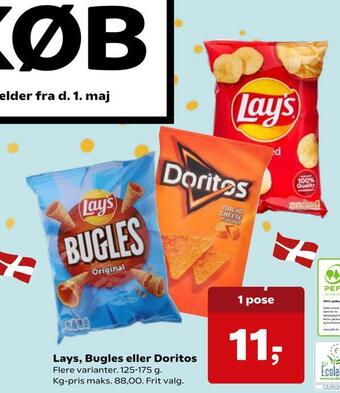 Kvickly Lays, bugles eller doritos tilbud