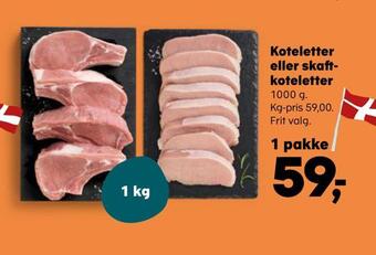SuperBrugsen Koteletter eller skaftkoteletter tilbud