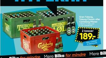 Bilka Grøn tuborg, tuborg classic eller carlsberg pilsner tilbud