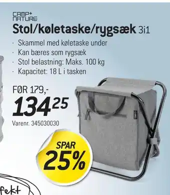 Thansen Stol/køletaske/rygsæk 3i1 tilbud