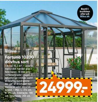 Bilka Fortuna 10200 drivhus sort tilbud