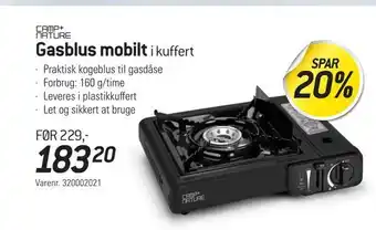 Gasblus mobilt i kuffert
