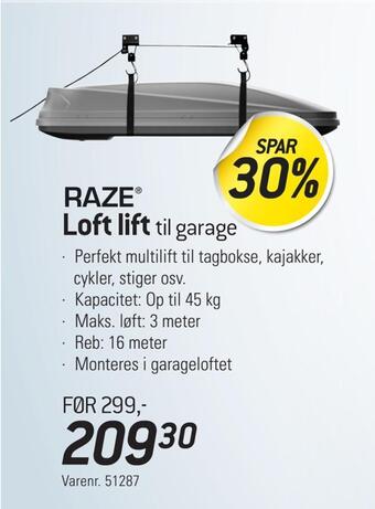 Thansen Loft lift til garage tilbud