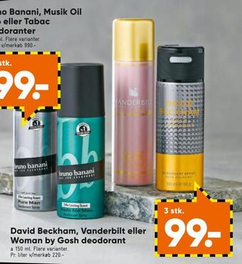Bilka David beckham, vanderbilt eller woman by gosh deodorant tilbud