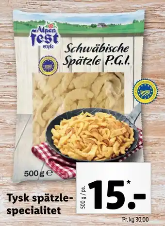 Lidl Tysk spätzle specialitet tilbud