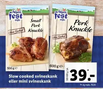 Lidl Slow cooked svineskank eller mini svineskank tilbud