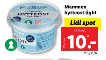 Lidl Mammen hytteost light tilbud