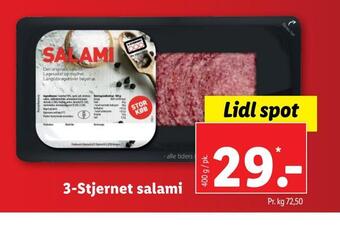 Lidl 3-stjernet salami tilbud