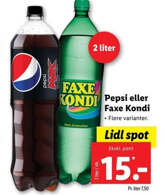 Lidl Pepsi eller faxe kondi tilbud