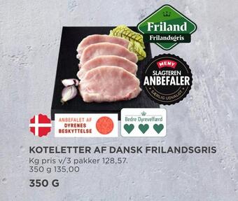 MENY Koteletter af dansk frilandsgris tilbud