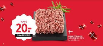 MENY Hakket dansk grisekød 8-12 % tilbud