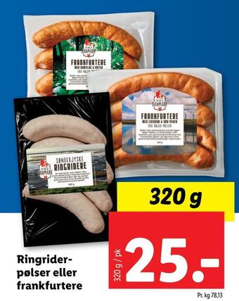 Lidl Ringriderpølser eller frankfurtere tilbud