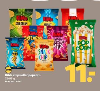 Netto Kims chips eller popcorn tilbud