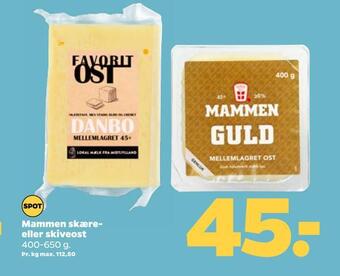 Netto Mammen skære eller skiveost tilbud