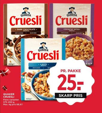MENY Quaker cruesli tilbud