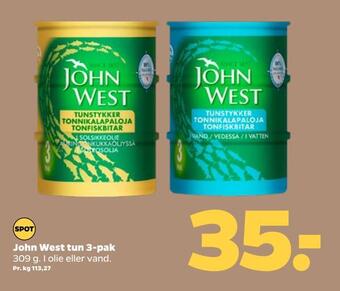 Netto John west tun 3-pak tilbud