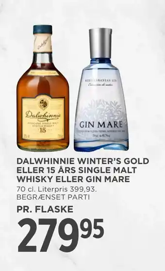 MENY Dalwhinnie winter's gold eller 15 års single malt whisky eller gin mare tilbud