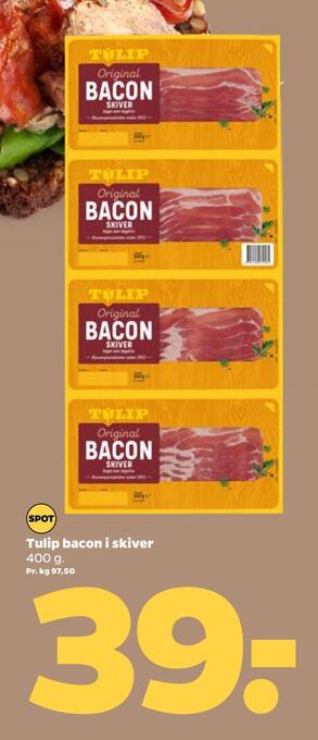 Netto Tulip bacon i skiver tilbud