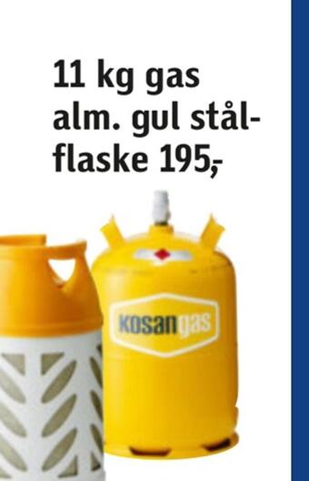 Føtex 11 kg gas alm. gul stålflaske tilbud