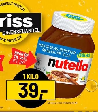 Priss Nutella tilbud