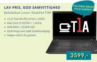 CBC Refurbished lenovo thinkpad t580 tilbud