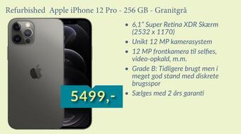 CBC Refurbished apple iphone 12 pro - 256 gb - granitgrå tilbud