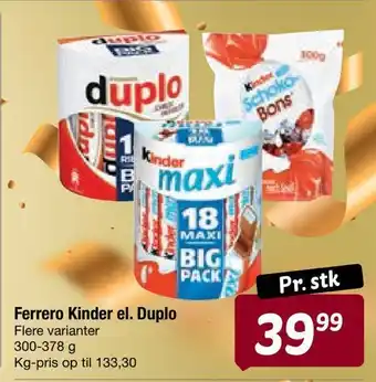 Fakta Tyskland Ferrero kinder el. duplo tilbud