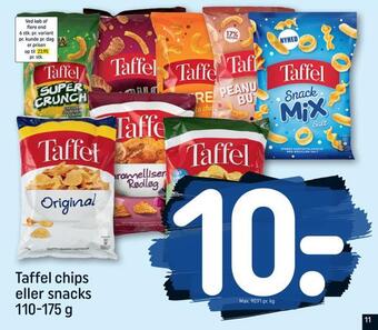 REMA 1000 Taffel chips eller snacks tilbud