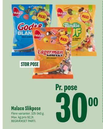 Min Købmand Malaco slikpose tilbud