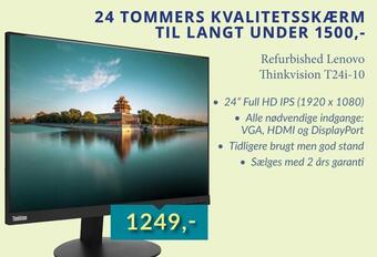 EDB Center Refurbished lenovo thinkvision t24i-10 tilbud