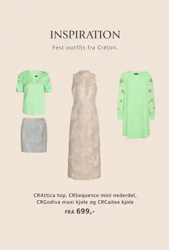 Sinnerup Crattica top, crsequence mini nederdel, crgodiva maxi kjole og crcaitee kjole tilbud