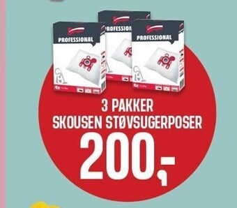 3 pakker skousen støvsugerposer