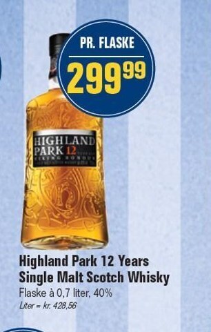 Otto Duborg Highland park 12 years single malt scotch whisky tilbud