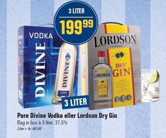 Pure divine vodka eller lordson dry gin