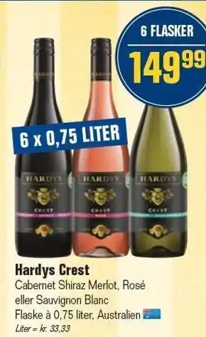 Hardys crest - 6 x 0,75 liter